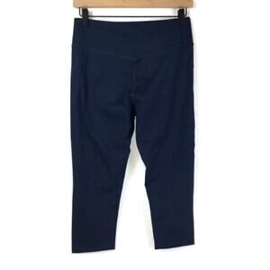 Girlfriend Collective Navy High Waisted Cropped Leggings, size medium